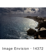 #14372 Picture Of Fort Penon Lightouse At Night Algiers Algeria