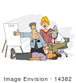 #14382 People In A Cpr Training Class Clipart