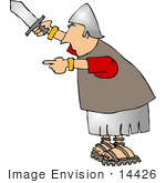 #14426 Roman Soldier With Sword Clipart