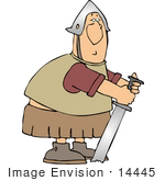 #14445 Shocked Soldier With A Broken Sword Clipart