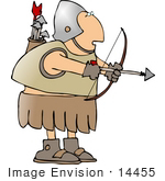 #14455 Archer Soldier With A Bow And Arrow Clipart