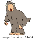 #14464 Femal Bigfoot Sasquatch Puckering Her Lips And Wearing Nail Polish Clipart