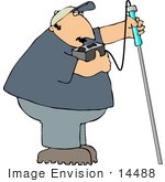 #14488 Man Using A Gas Detector Clipart