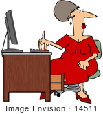#14511 Multi Tasking Secretary Typing While Looking Away Clipart
