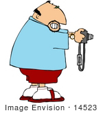 #14523 Middle Aged Caucasian Man Taking A Picture With A Camera Clipart