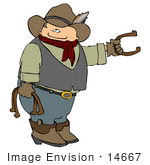 #14667 Cowboy Playing A Game Of Horseshoes Clipart
