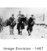 #1467 Photo Of Three Men As Seen From Behind Carrying Dead Turkeys For Thanksgiving