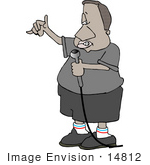#14812 African American Rapper Man On Stage Clipart