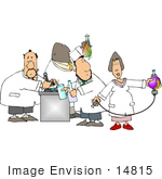 #14815 Group Of Scientists Working In A Laboratory Clipart