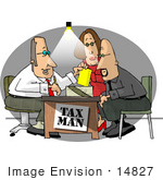 #14827 Caucasian Couple Doing Having A Tax Man Do Their Taxes Clipart