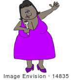 #14835 African American Singer Woman Clipart