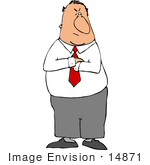 #14871 Angry Boss With His Arms Crossed Clipart