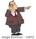 #14873 Caucasian Business Man Laughing And Pointing Clipart