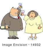 #14932 Couple Drinking Wine Clipart