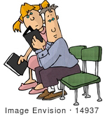 #14937 Boy And Girl Sitting By An Empty Chair Clipart