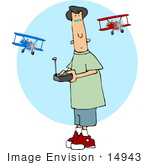 #14943 Boy Flying Rc Airplanes Clipart