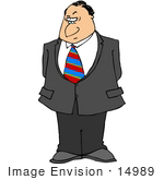 #14989 Caucasian Business Man With His Hands Behind His Back Clipart