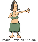 #14996 Hula Woman In Green Clipart