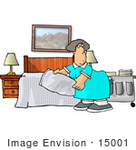 #15001 Caucasian House Keeping Service Woman Clipart