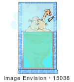 #15038 Obese Woman Taking a Shower Clipart by DJArt