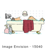 #15040 Woman Soaking In A Bubble Bath Clipart