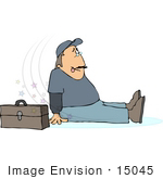 #15045 Man After Slipping Injured On The Job Clipart