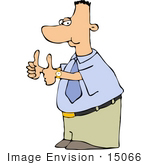 #15066 Young Caucasian Business Man Giving Two Thumbs Up Clipart