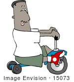 #15073 Boy Riding A Trike Bike Clipart
