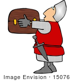 #15076 Soldier Carrying A Treasure Chest Clipart