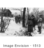 #1513 Stock Photo Of Pilgrims Going To Church