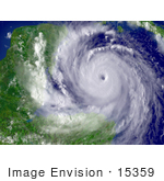 #15359 Picture Of Hurricane Dean By The Yucatan Peninsula