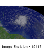 #15417 Stock Photo Of Tropical Storm Dean Near Barbados