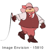 #15810 Gay Cowboy In Pink Western Wear And A Whip Clipart
