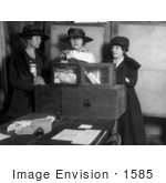 #1585 Photo Of Three Suffragists Casting Votes In New York City