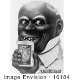#16184 Picture Of An African American Caricature Man Holding A Tobacco Pack