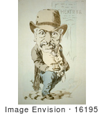 #16195 Picture Of A Caricature Of A Man At A Theatre