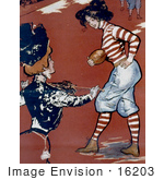 #16203 Picture Of Vintage Women One Playing Football