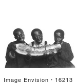 #16213 Picture of African American Boys Eating a Watermelon by JVPD