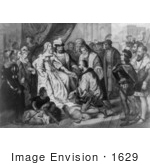 #1629 Christopher Columbus Kneeling In Front Of Queen Isabella I - Bla