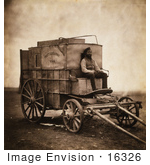 #16326 Picture Of Marcus Sparling With Roger Fenton’S Photographic Van