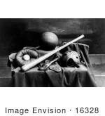 #16328 Picture Of Historical Sports Equipment