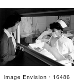 #16486 Picture Of Japanese American Women Nurse And New Mother With A Baby At A Hospital