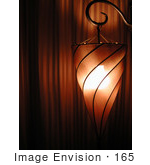 #165 Photograph Of A Spiral Lamp In Front Of Curtains