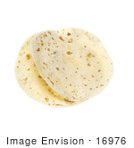#16976 Picture Of Two Flour Tortilla Flat Breads Stacked Over A White Background