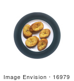 #16979 Picture Of Pieces Of Fried Plantain On A Plate Over A White Background