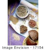 #17154 Picture Of Grains And Bread Over A Manuscript