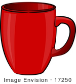 #17250 One Red Coffee Mug Clipart