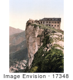 #17348 Photo Of People At The Viewpoint At The Hotel Schafberg On The Top Of The Mountain In Upper Austria