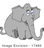 #17460 Gray Elephant Clipart