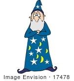 #17478 Wizard Holding A Wand Clipart